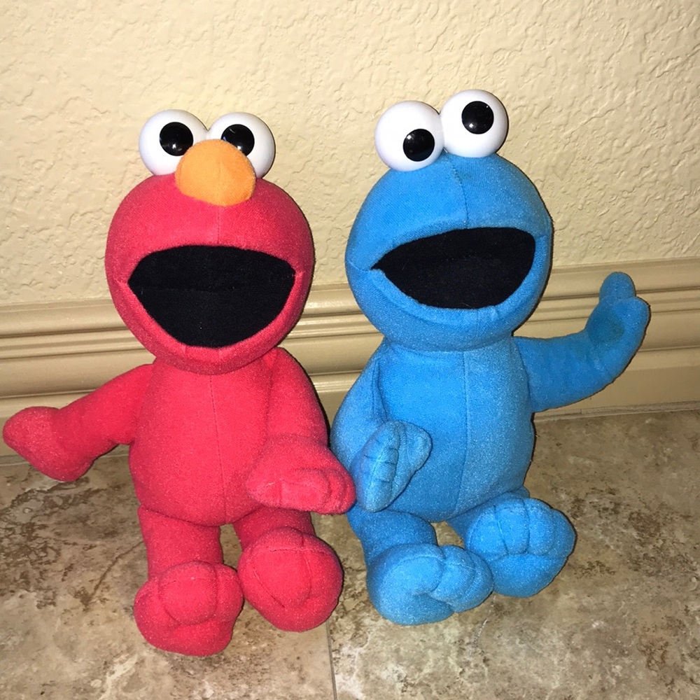 Elmo & Cookie Monster 12" Stuffed Animal Set